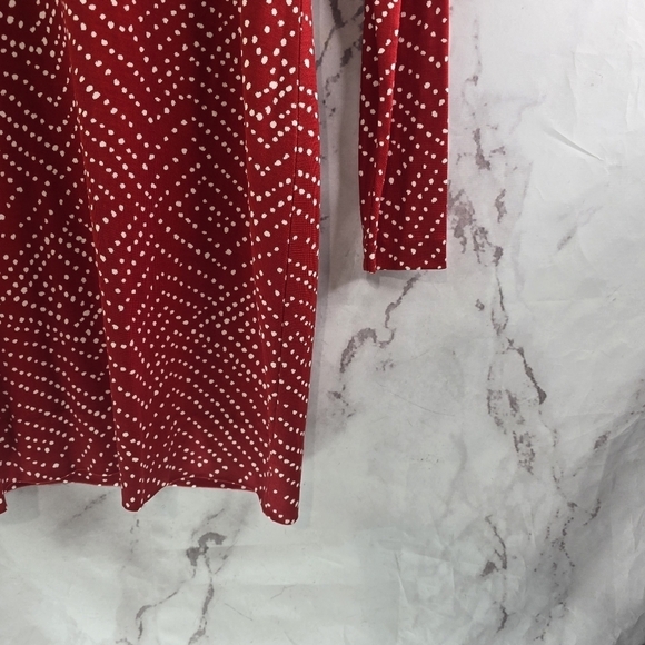 Diane Von Furstenberg Dress Womens Small 4 Red Mini Polka Dot V Neck Short - Picture 4 of 10